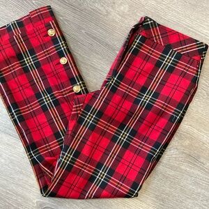 TRINA TURK MERCURY Red Plaid Pants